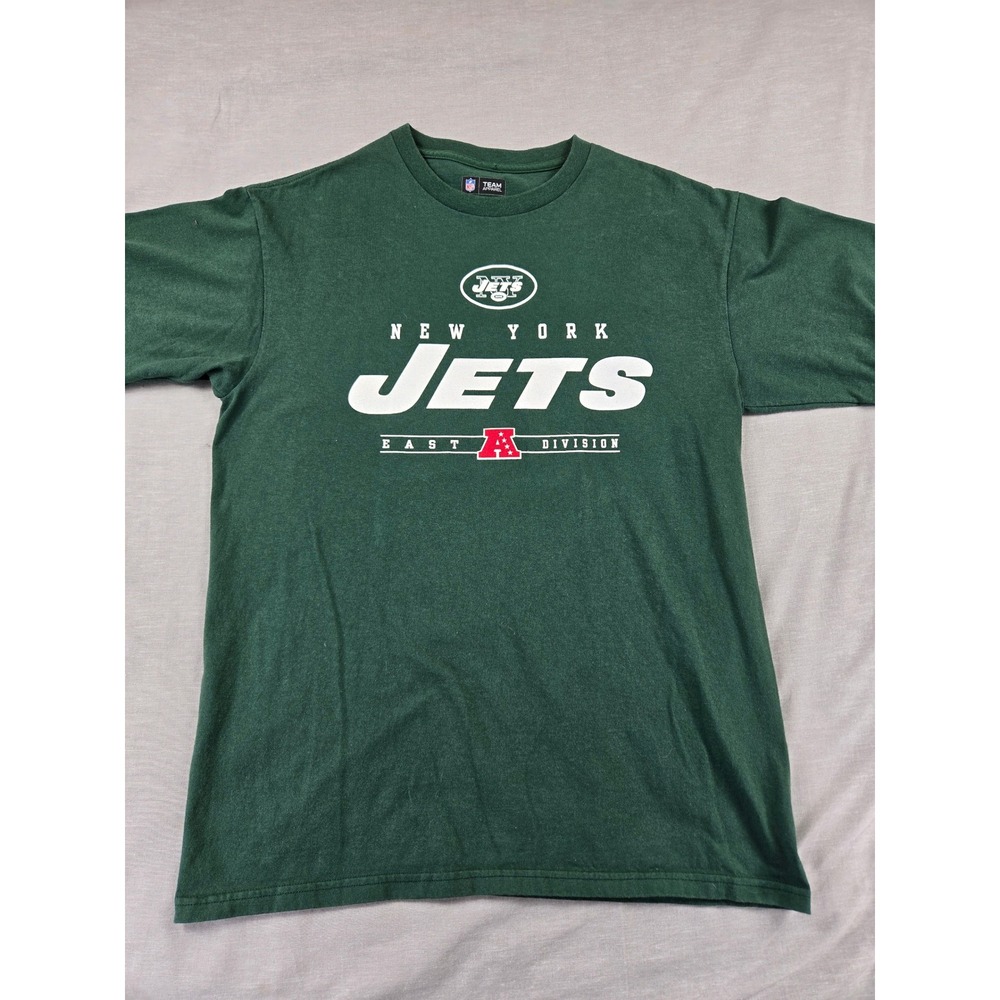 NFL Team Apparel New York Jets Mens Green Graphic T-Shirt Size M